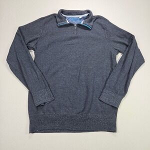 Robert Graham Men's Dark Gray Textured 1/4 Zip‎ Pullover Sweater XXL